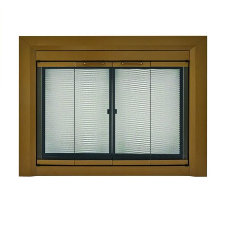 FIREPLACE GLASS DOORS Clairmont Large Heritage Brass CM-3012HE